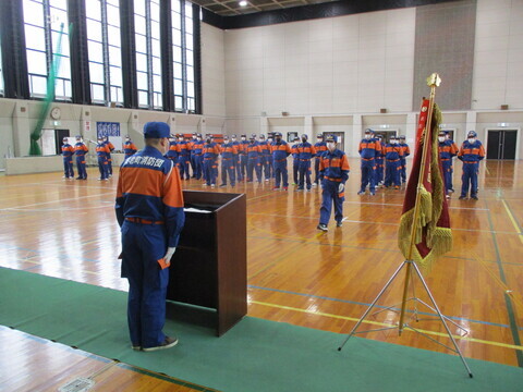 写真：養老町消防団入退団式・新入団員講習会1