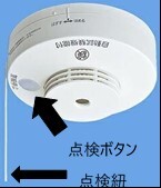 写真：住宅用火災警報器の点検ボタンと点検紐