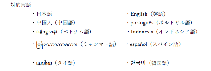 イラスト：対応言語
