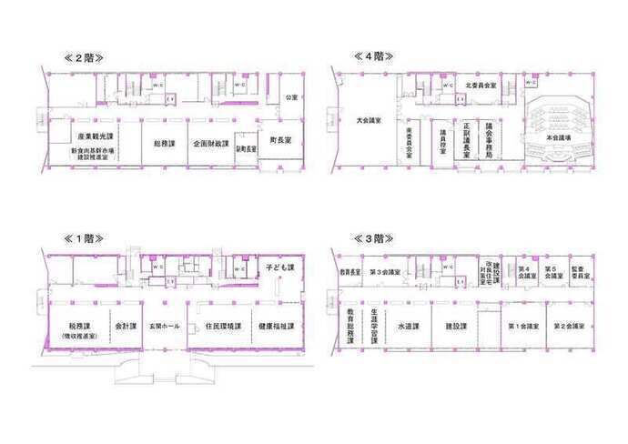 イラスト：養老町庁舎内フロア案内図
