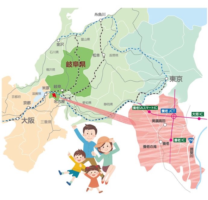 地図：養老町の位置
