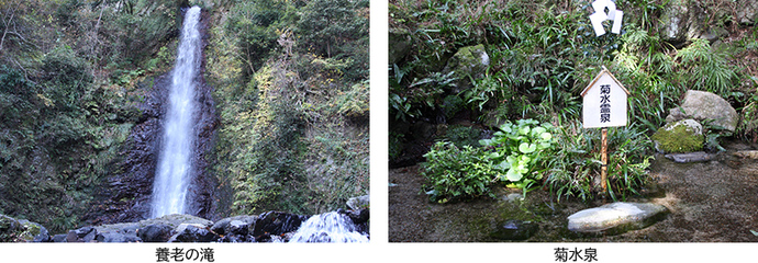 写真：養老の滝、菊水泉