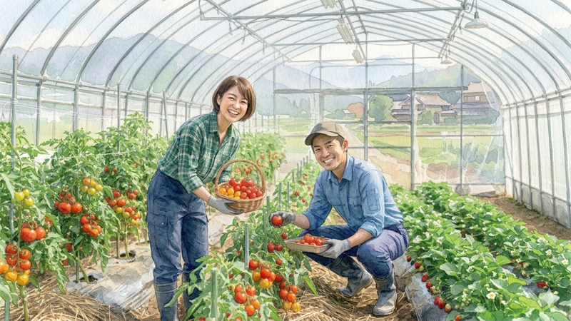 農作業をしている写真